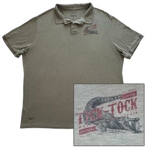 Disney Polo Shirt Tick-Tock Crocodile Peter Pan Twenty-Eight & Main Green XL